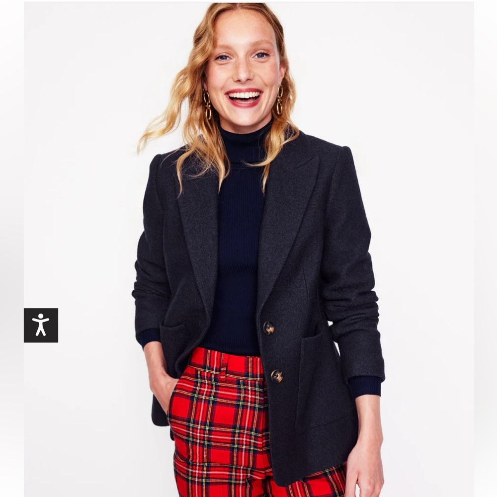 Boden Marylebone Textured Wool Blazer 6R Navy